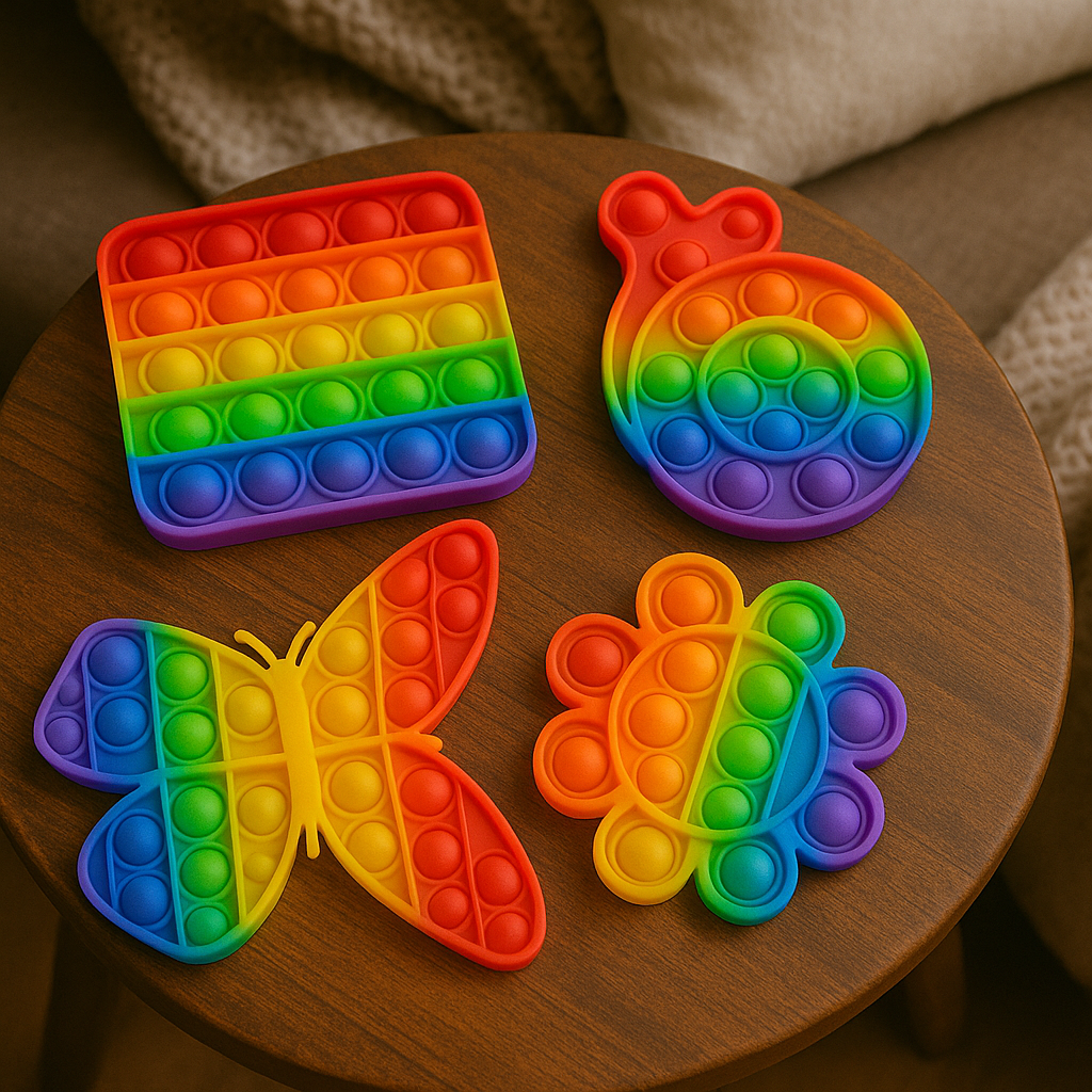 Rainbow Pop-It Fidget Pack Of 4 Toys