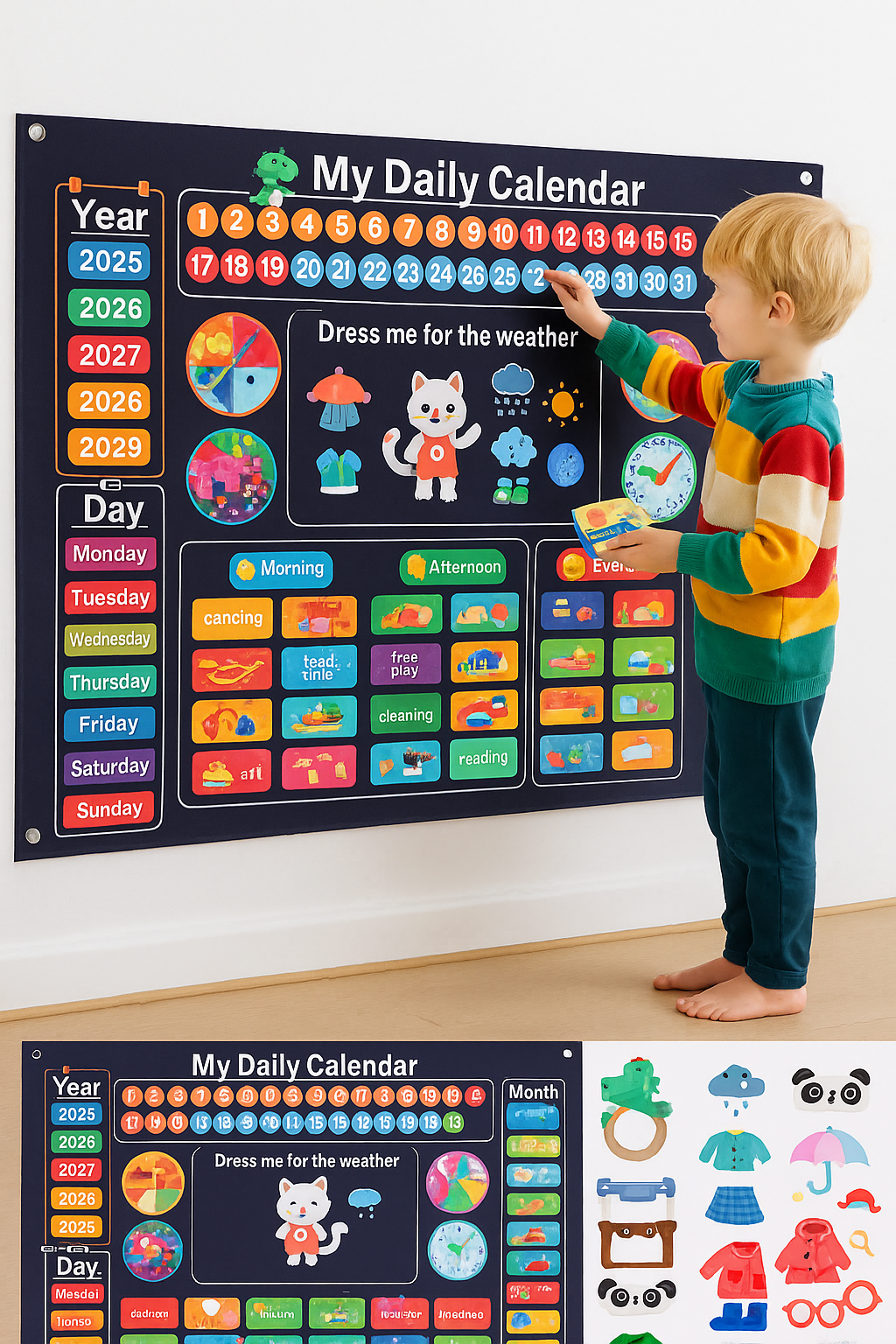 My Daily Calendar Wall Chart (Magnetic Learning Board)
