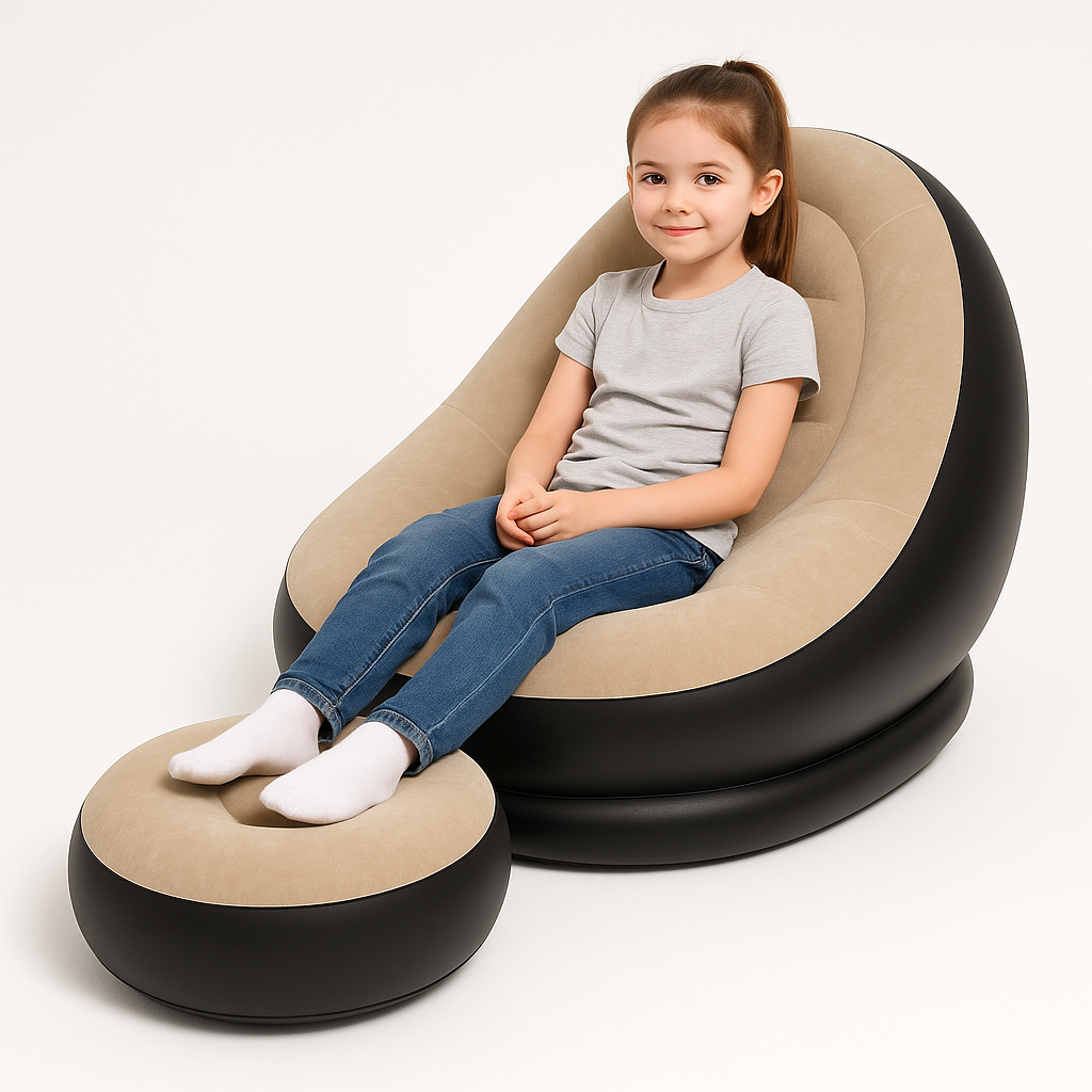 Deluxe Inflatable Lounge Chair with Footstool