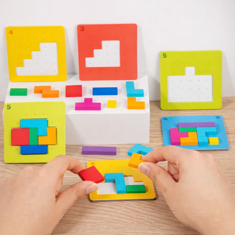 Wooden Shape Puzzle Game Set for Thinking and Focus